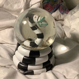 Black and White beetle juice snow globe